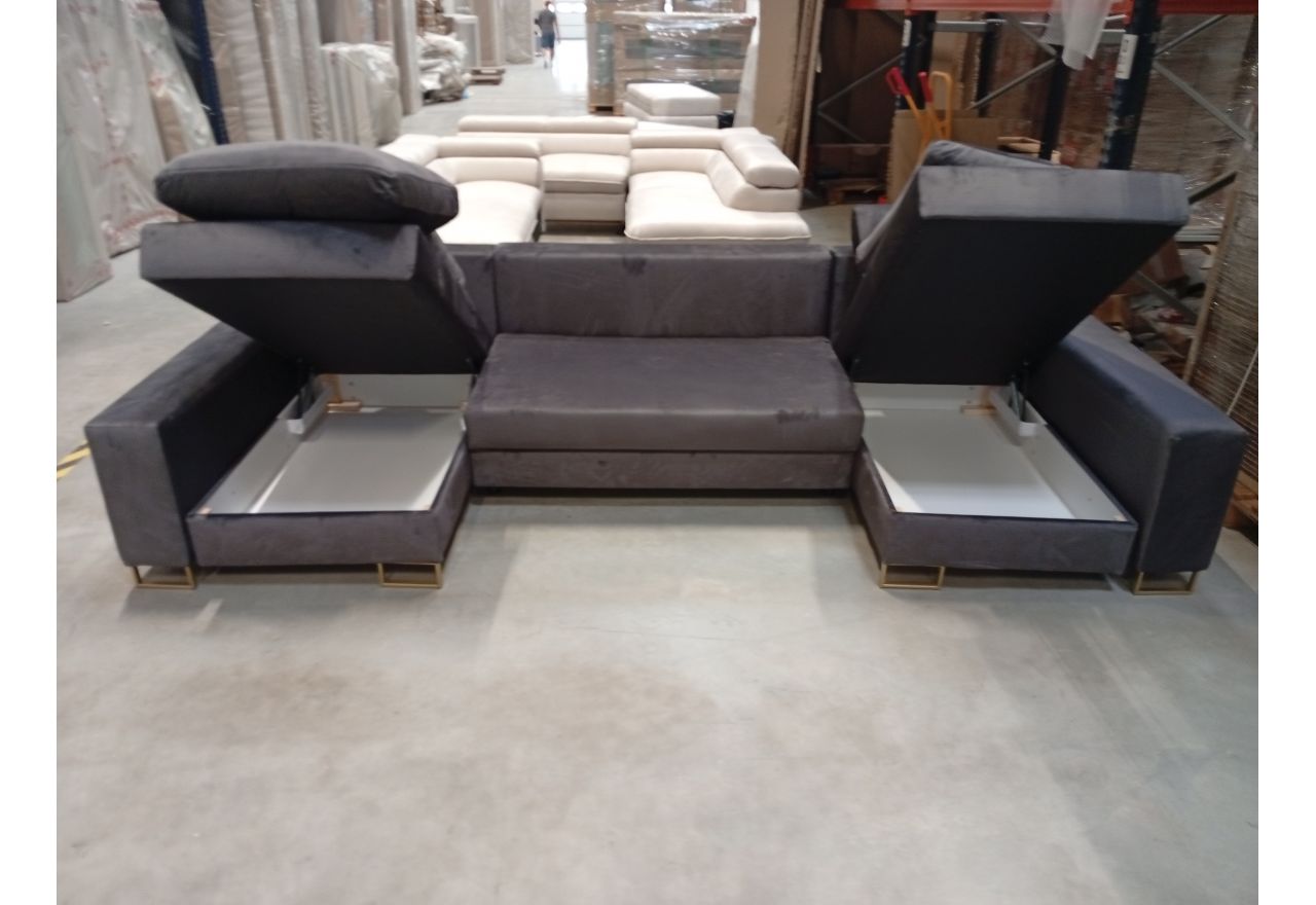 Narożnik DORIAN U - Monolith 92 - ciemny szary - OUTLETU