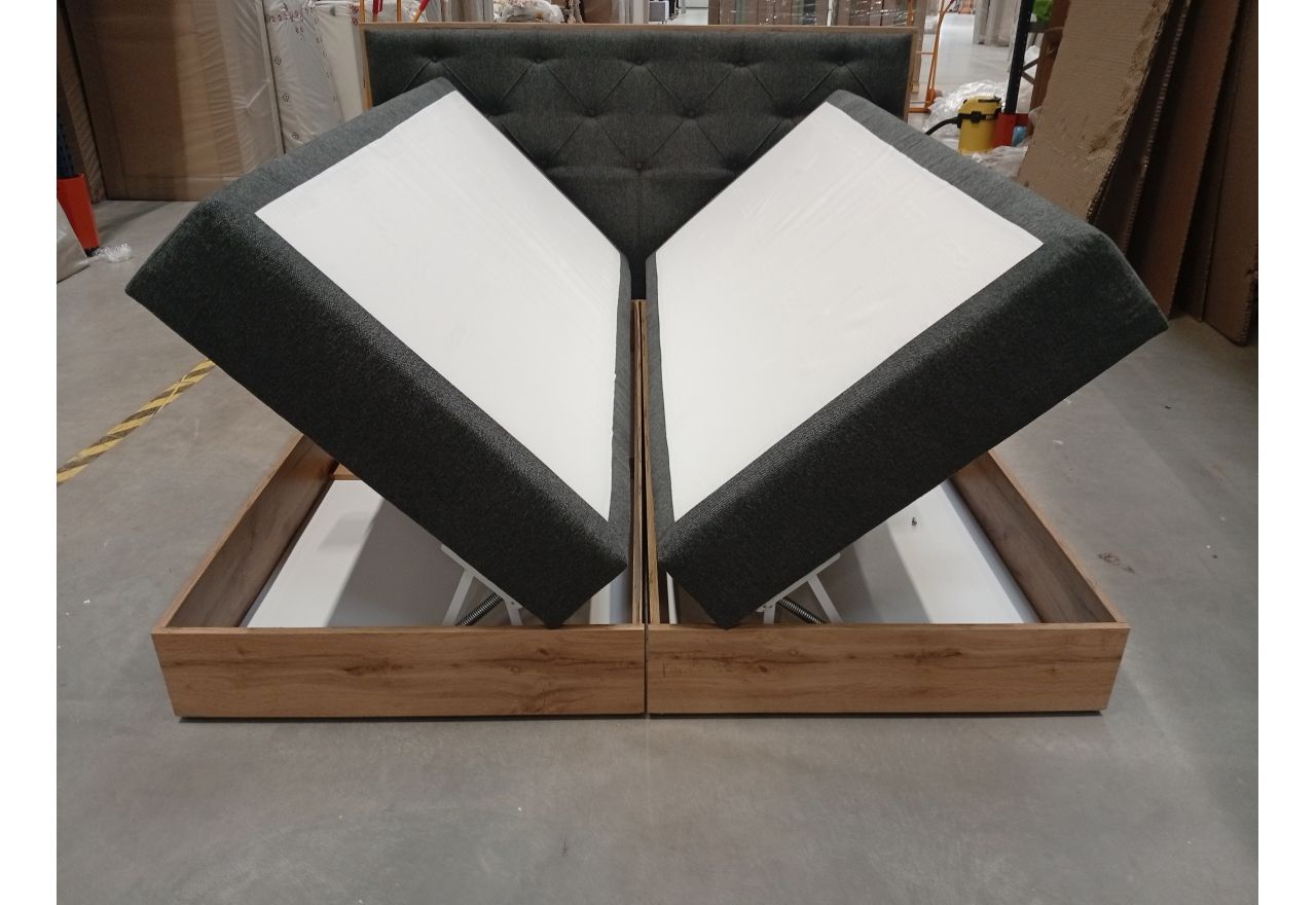 Łóżko kontynentalne VENETO KING 180x200 - Matana 05 - ciemny szary - OUTLETU