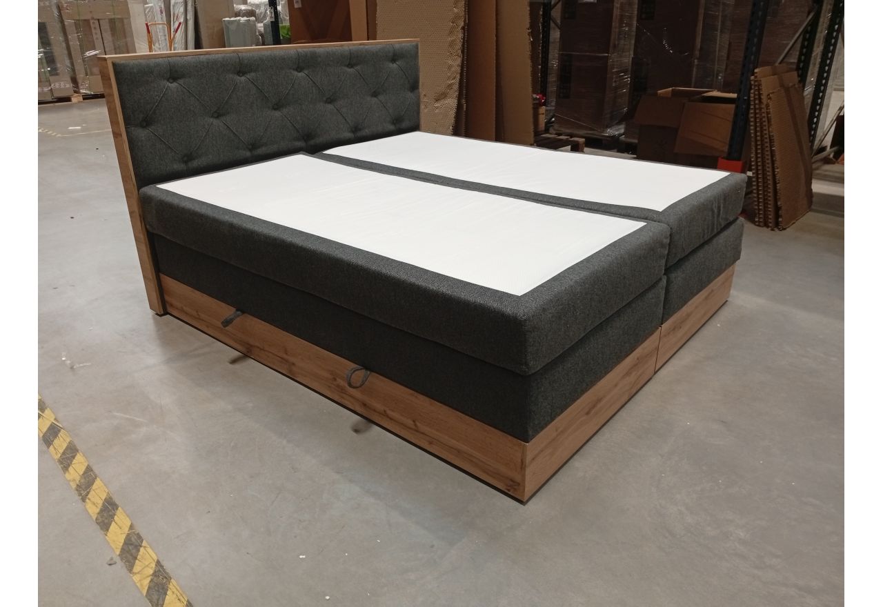 Łóżko kontynentalne VENETO KING 180x200 - Matana 05 - ciemny szary - OUTLETU