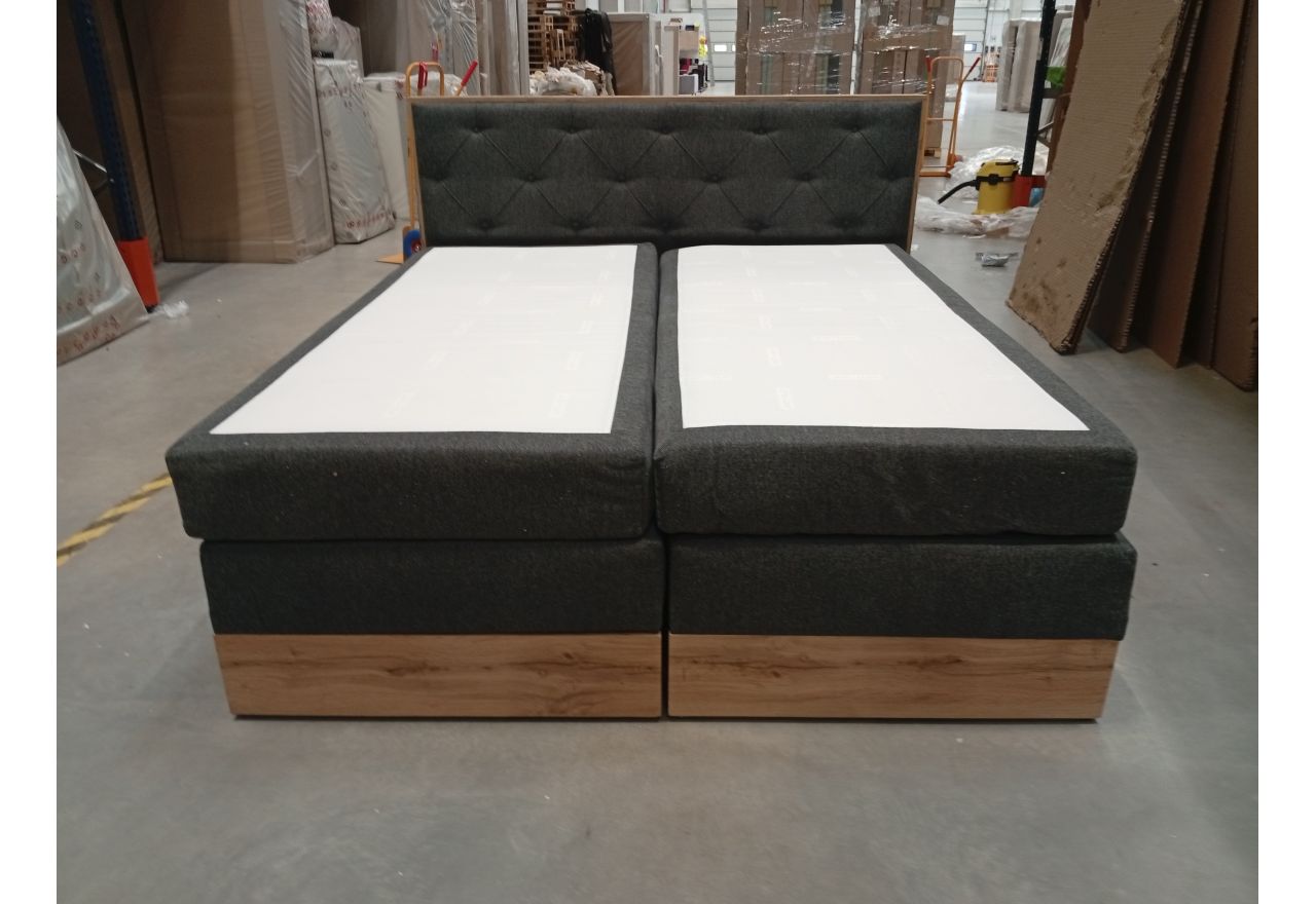 Łóżko kontynentalne VENETO KING 180x200 - Matana 05 - ciemny szary - OUTLETU