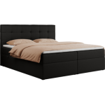 Łóżko kontynentalne CENTOS 200x200 - Soft 11 - czarna ekoskóra - OUTLET