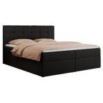 Łóżko kontynentalne CENTOS 200x200 - Soft 11 - czarna ekoskóra - OUTLET