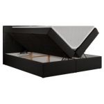 Łóżko kontynentalne CENTOS 200x200 - Soft 11 - czarna ekoskóra - OUTLET