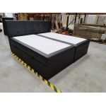 Łóżko kontynentalne CENTOS 200x200 - Soft 11 - czarna ekoskóra - OUTLET