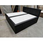 Łóżko kontynentalne CENTOS 200x200 - Soft 11 - czarna ekoskóra - OUTLET