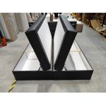 Łóżko kontynentalne CENTOS 200x200 - Soft 11 - czarna ekoskóra - OUTLET