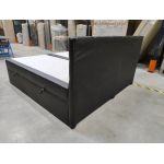 Łóżko kontynentalne CENTOS 200x200 - Soft 11 - czarna ekoskóra - OUTLET