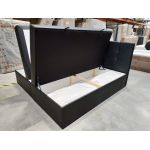 Łóżko kontynentalne CENTOS 200x200 - Soft 11 - czarna ekoskóra - OUTLET