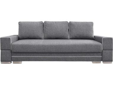 Jasnoszara sofa do salonu z opcją rozłożenia i z pojemnikiem na pościel - SENTI A Inari 91