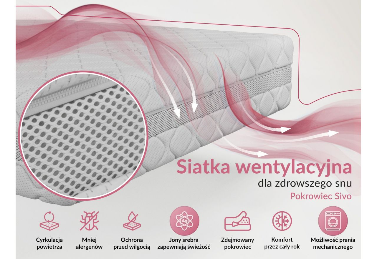 Materac piankowy ORIO 140x200 cm - H2 - pokrowiec SIVO