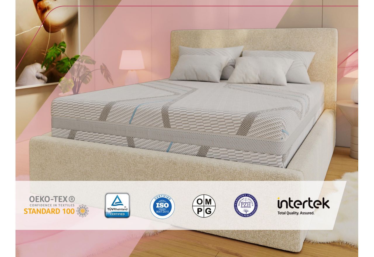 Materac piankowy ORIO 180x200 cm - H2 - pokrowiec LUX