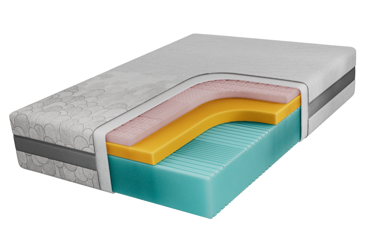 Materac piankowy VELO 140x200 cm - H2 - pokrowiec APRI