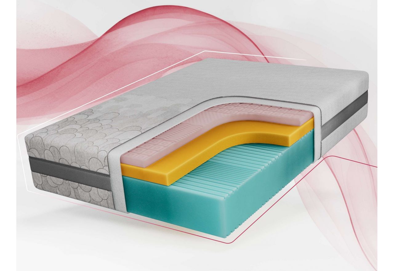 Materac piankowy VELO 180x200 cm - H2 - pokrowiec APRI