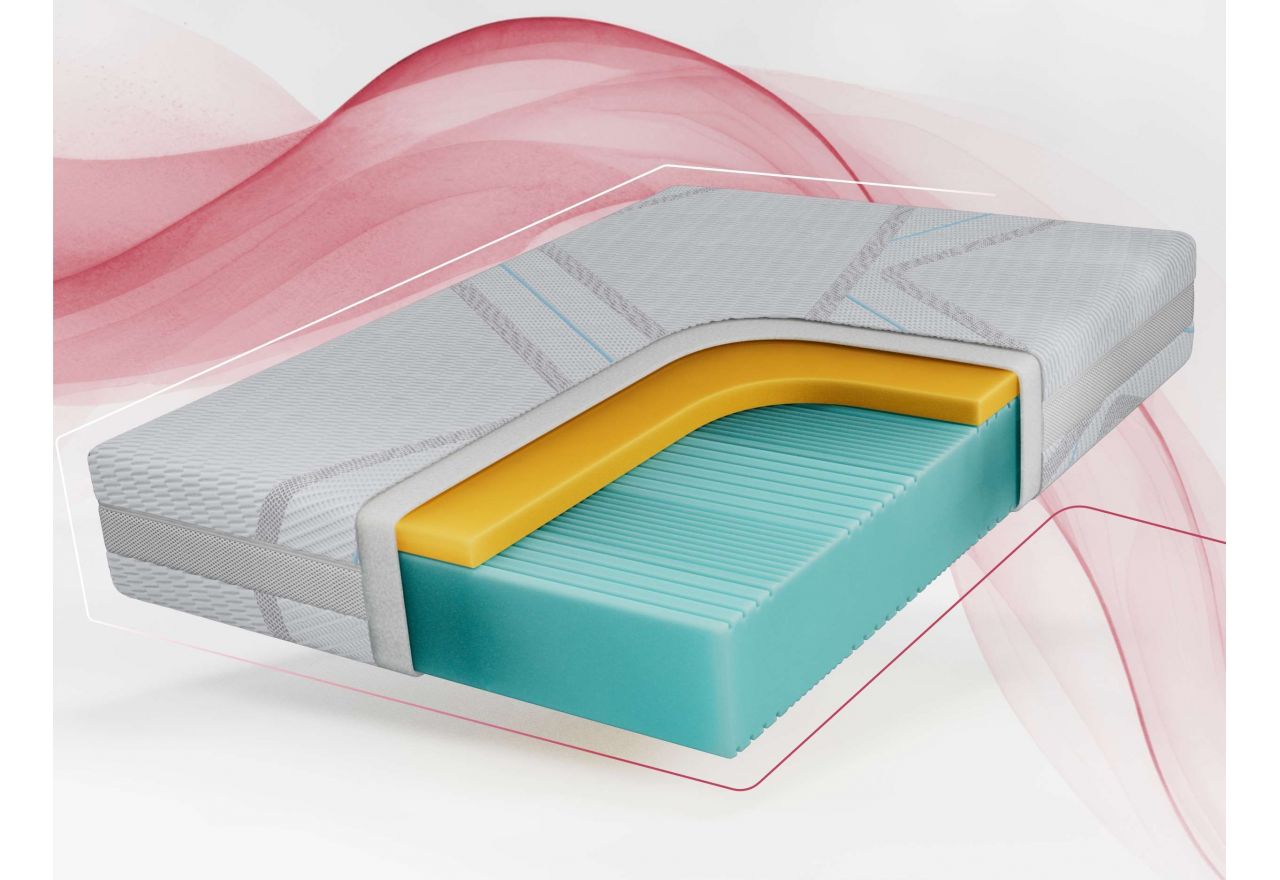 Materac piankowy MIRO 90x200 cm - H2 - pokrowiec LUX