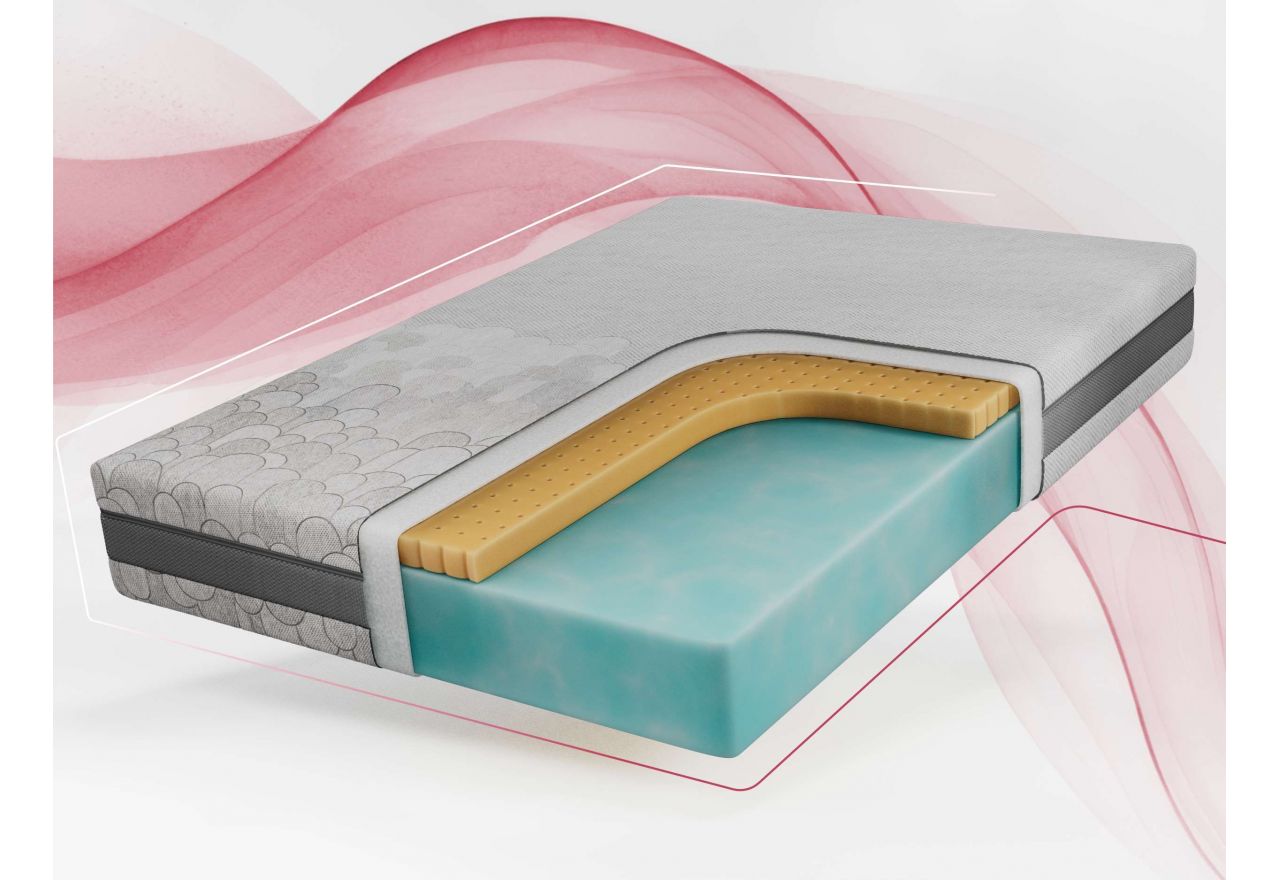 Materac piankowy ROVO 120x200 cm - H2 - pokrowiec APRI