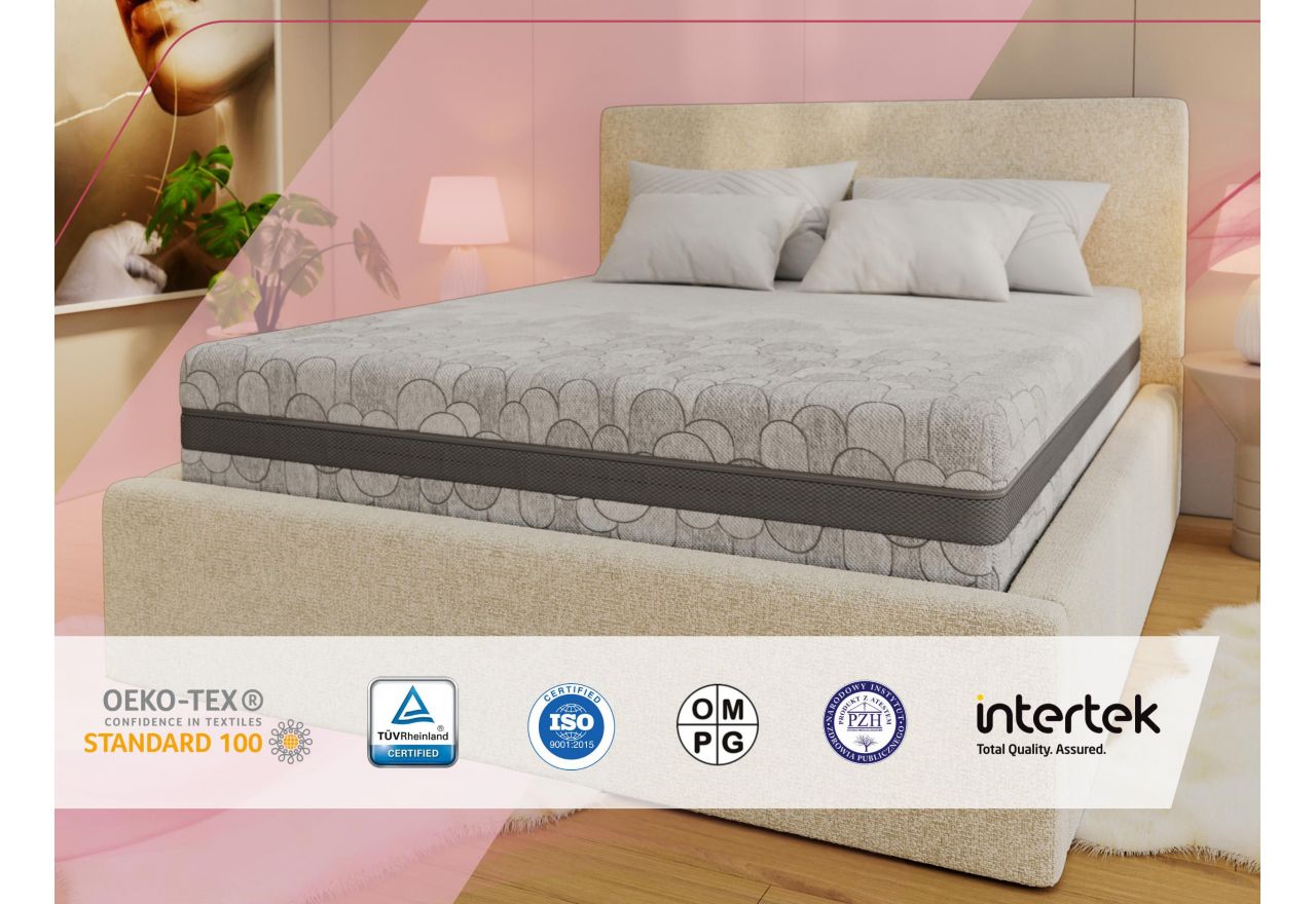 Materac piankowy ROVO 120x200 cm - H2 - pokrowiec APRI