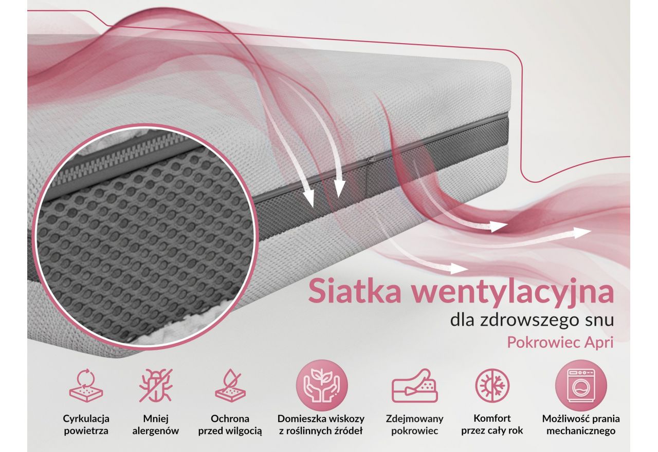 Materac piankowy ROVO 180x200 cm - H2 - pokrowiec APRI