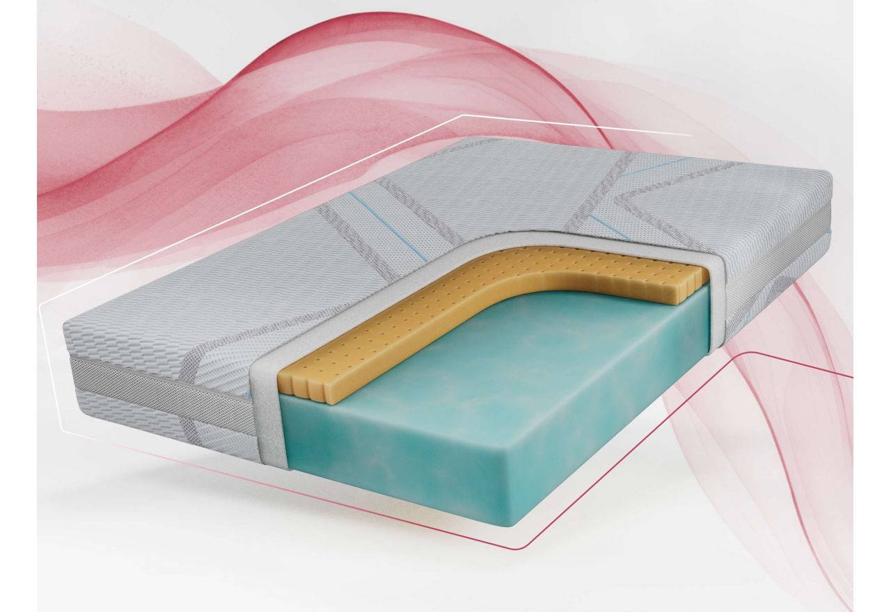 Materac piankowy ROVO 180x200 cm - H2 - pokrowiec LUX