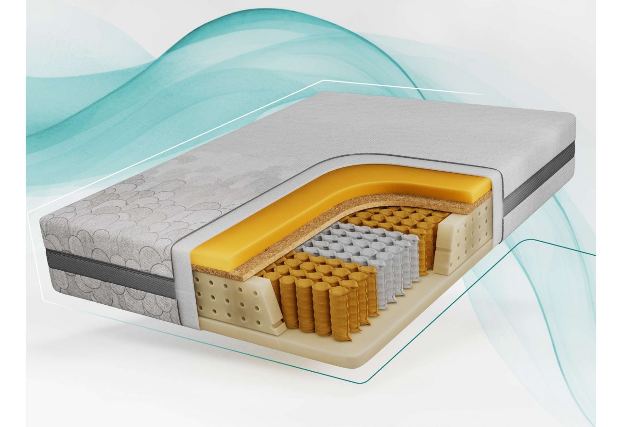 Materac pocket VIRE 180x200 cm - H3/H4 - pokrowiec APRI