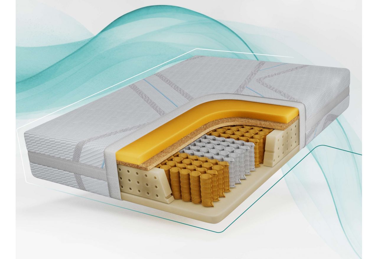 Materac pocket VIRE 120x200 cm - H3/H4 - pokrowiec LUX