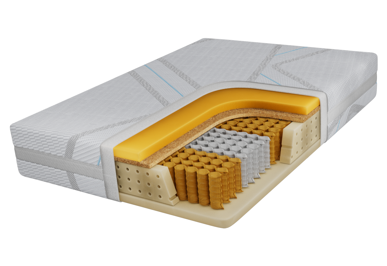 Materac pocket VIRE 140x200 cm - H3/H4 - pokrowiec LUX