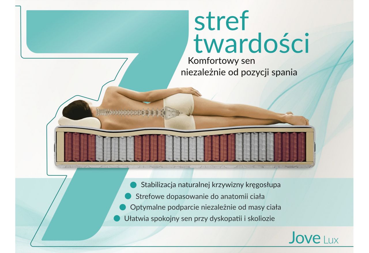 Materac pocket JOVE 180x200 cm - H3 - pokrowiec LUX