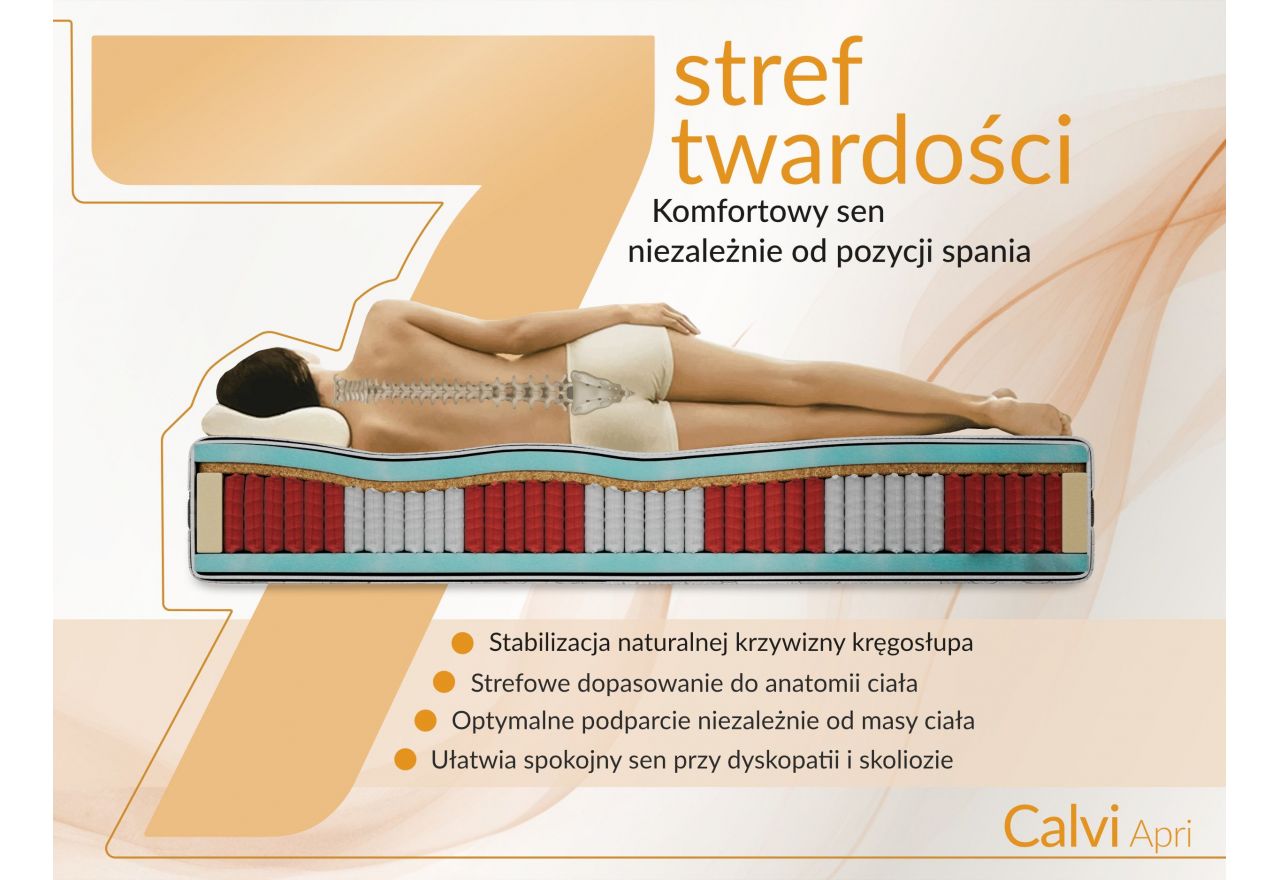 Materac multipocket CALVI 140x200 cm - H3/H4 - pokrowiec APRI