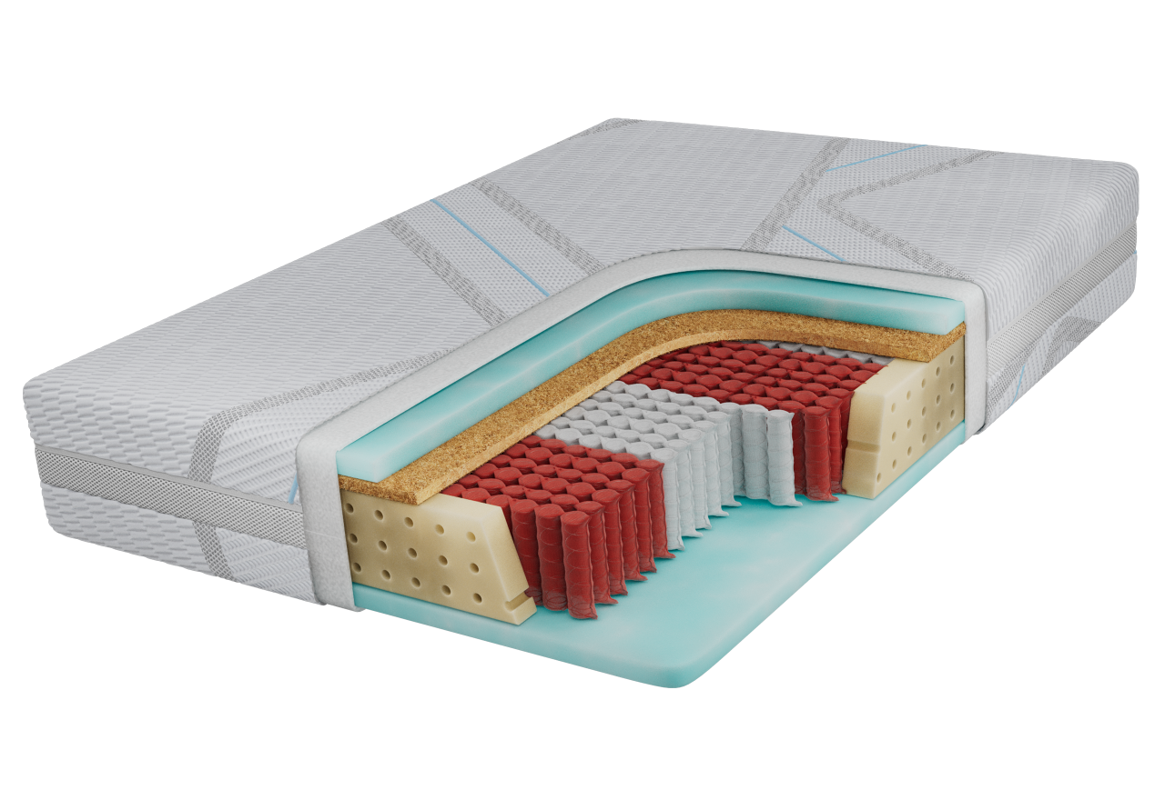 Materac multipocket CALVI 200x200 cm - H3/H4 - pokrowiec LUX