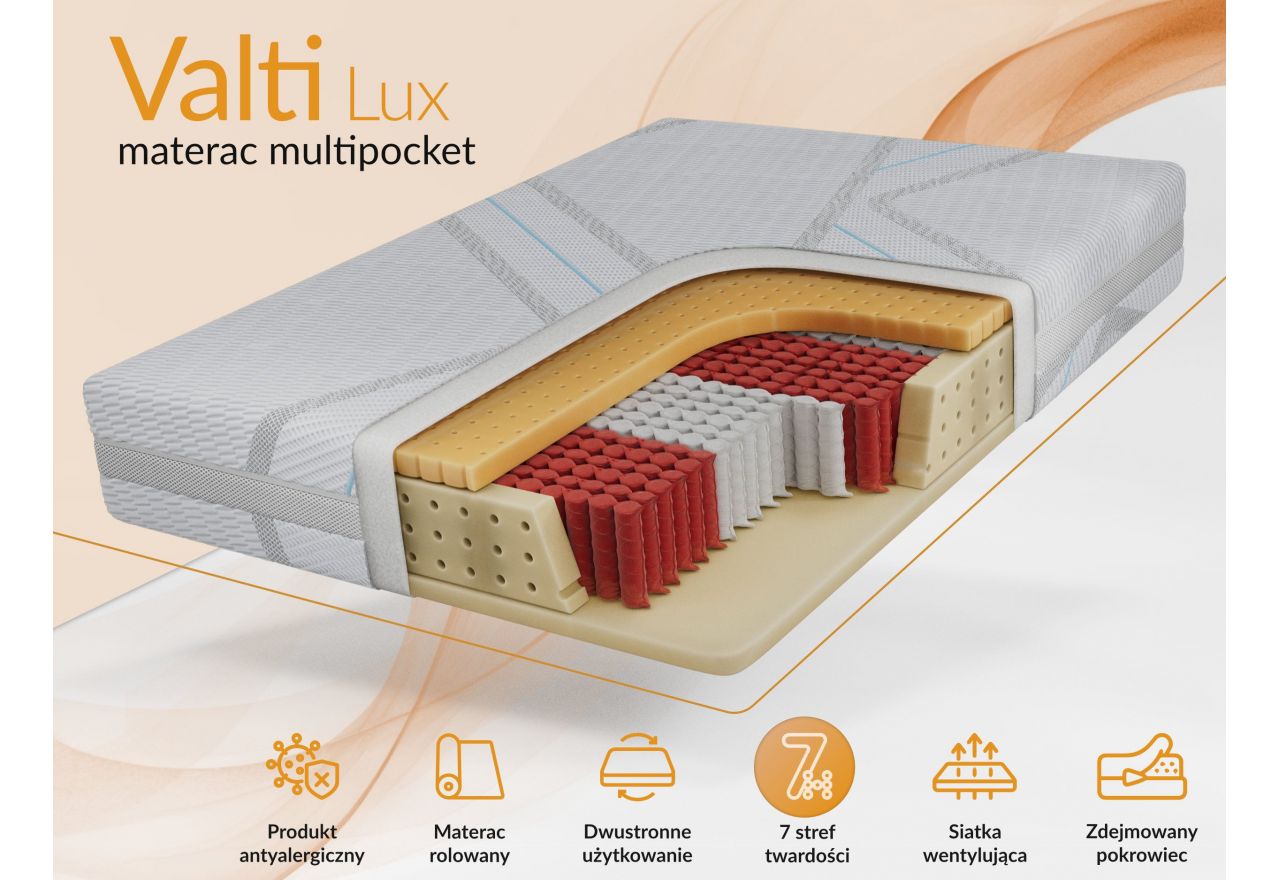 Materac multipocket VALTI 90x200 cm - H3 - pokrowiec LUX