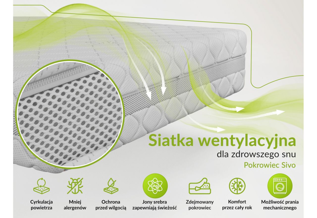Materac bonellowy VENA 140x200 cm - H3 - pokrowiec SIVO