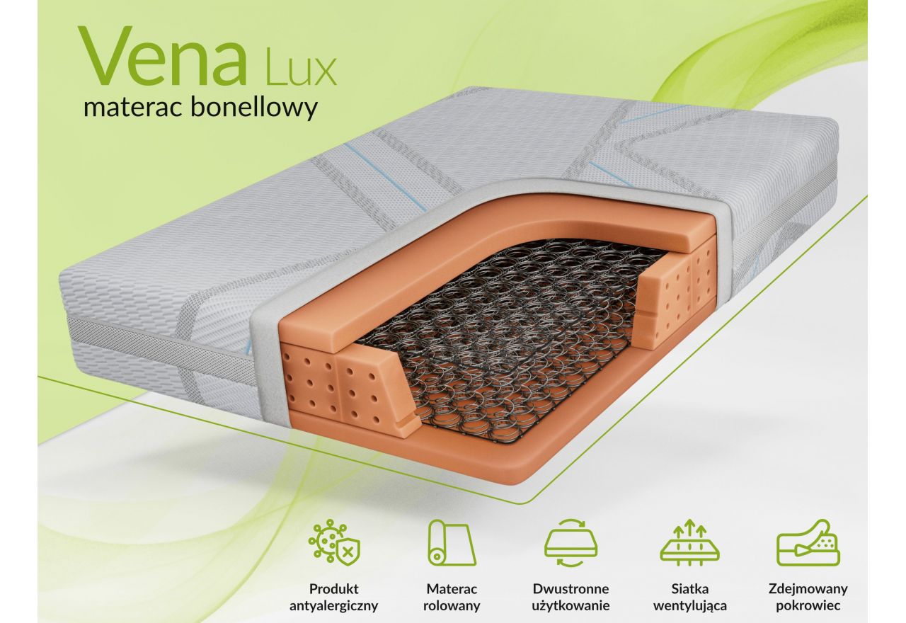 Materac bonellowy VENA 120x200 cm - H3 - pokrowiec LUX