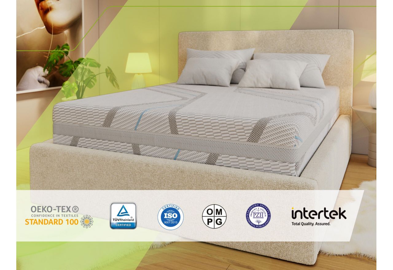 Materac bonellowy NOVA 90x200 cm - H3/H4 - pokrowiec LUX