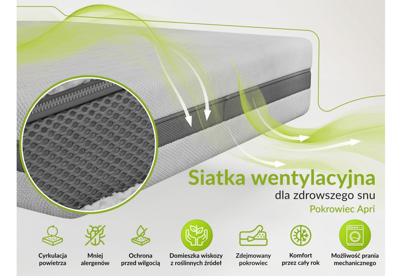 Materac bonellowy TOVA 160x200 cm - H3 - pokrowiec APRI