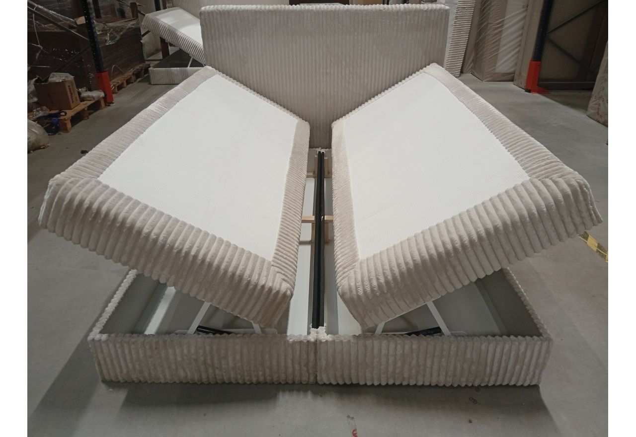 Łóżko kontynentalne TILIANO KING 160x200 - Tilia 01 - beżowy - OUTLETU