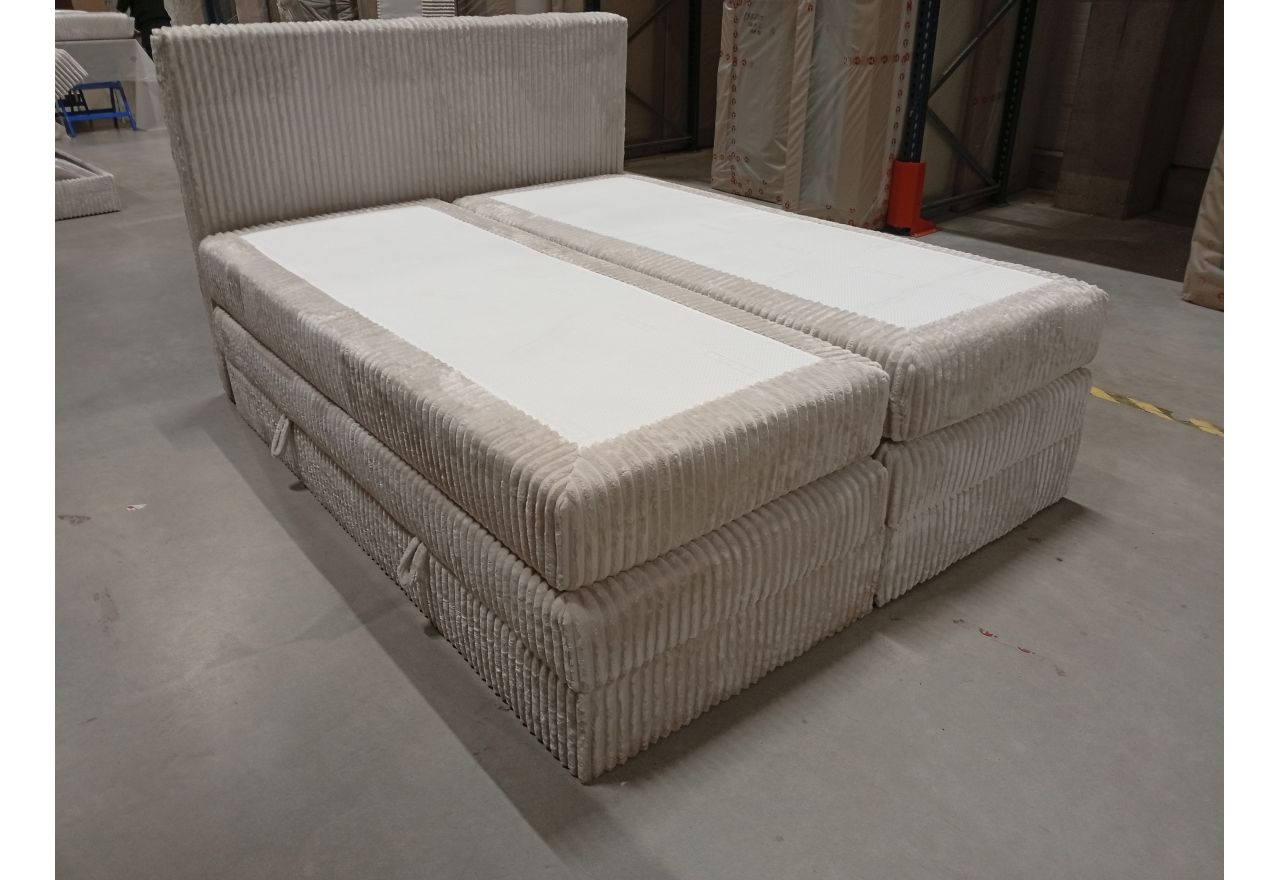 Łóżko kontynentalne TILIANO KING 160x200 - Tilia 01 - beżowy - OUTLETU