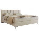 Łóżko kontynentalne DRINEA 160x200 - H3 - jasnobeżowy, welur