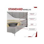 Łóżko kontynentalne DRINEA 160x200 - H3 - jasnobeżowy, welur