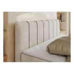 Łóżko kontynentalne DRINEA 180x200 - H3 - jasnobeżowy, welur