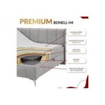 Łóżko kontynentalne DRINEA 160x200 - H4 - jasnobeżowy, welur