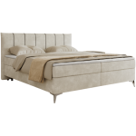 Łóżko kontynentalne DRINEA 180x200 - H4 - jasnobeżowy, welur
