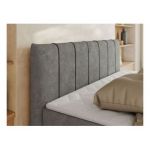 Łóżko kontynentalne DRINEA 160x200 - H3 - szary, welur