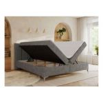 Łóżko kontynentalne DRINEA 180x200 - H3 - szary, welur