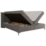 Łóżko kontynentalne DRINEA 140x200 - H4 - szary, welur