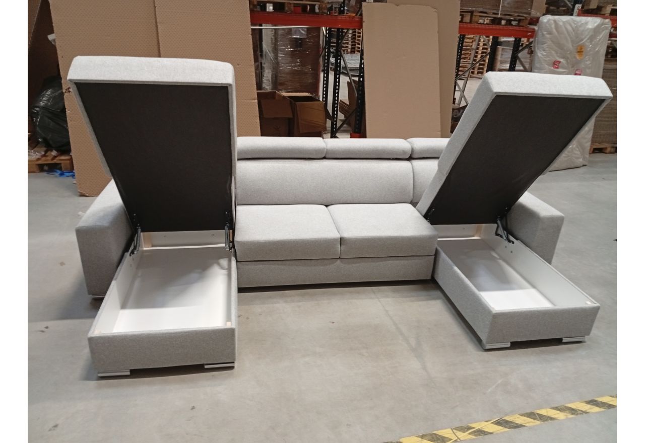 Narożnik FOX U - Matana 01 - jasny szary - OUTLET