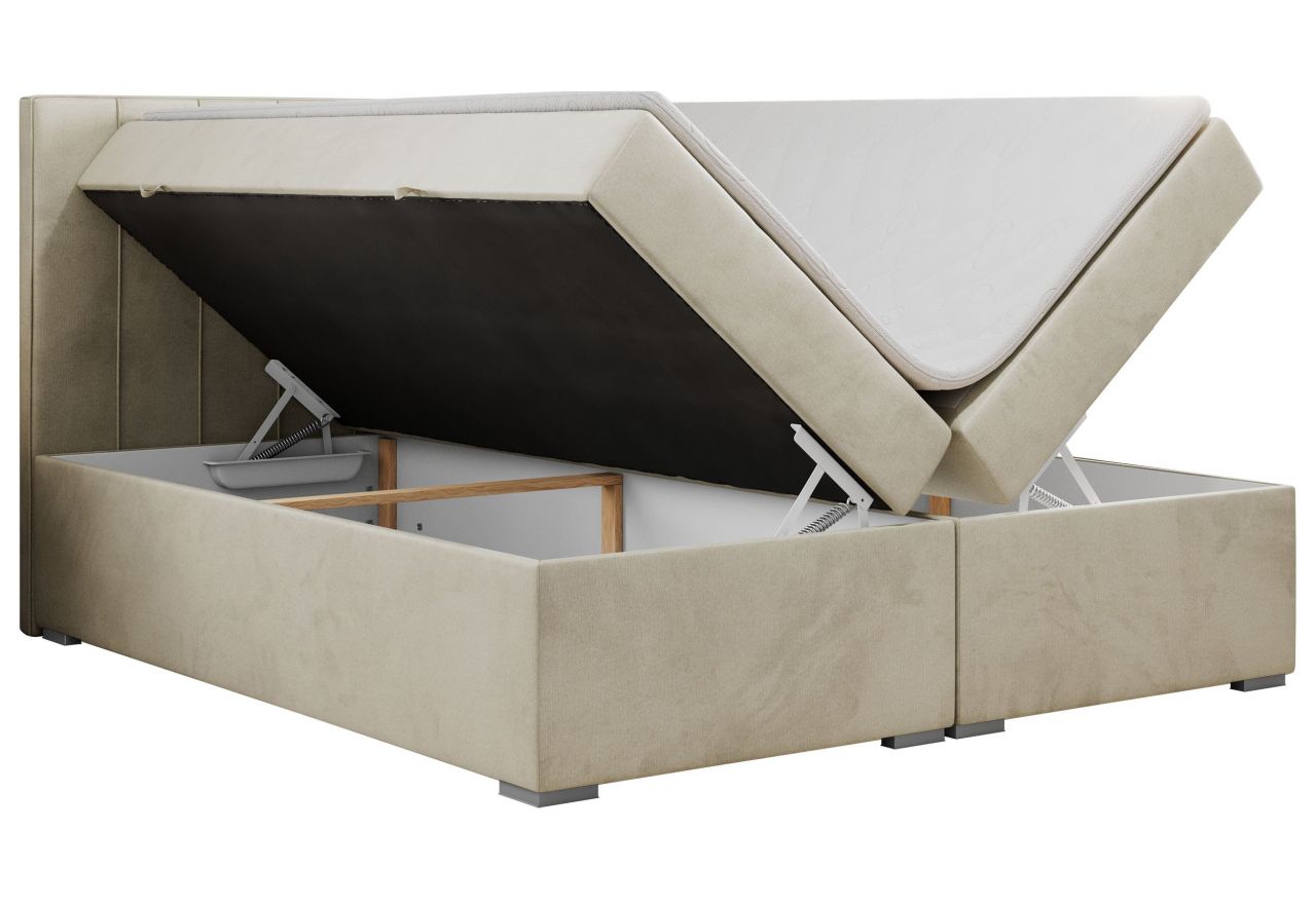 Łóżko kontynentalne ALLY 200x200 - Monolith 02 - beżowy - OUTLET