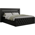 Łóżko kontynentalne GOLD 9 200x200 - Soft 11 - czarna ekoskóra - OUTLET