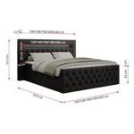 Łóżko kontynentalne GOLD 9 200x200 - Soft 11 - czarna ekoskóra - OUTLET