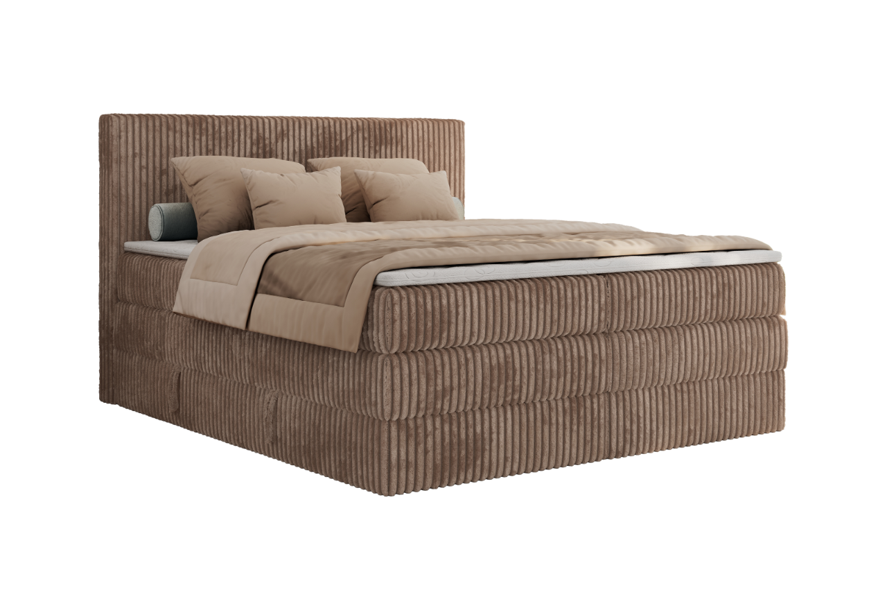 Łóżko kontynentalne TILIANO KING 200x200 - Tilia 17 - brązowy - OUTLETU