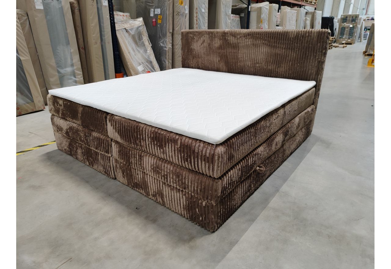 Łóżko kontynentalne TILIANO KING 200x200 - Tilia 17 - brązowy - OUTLETU