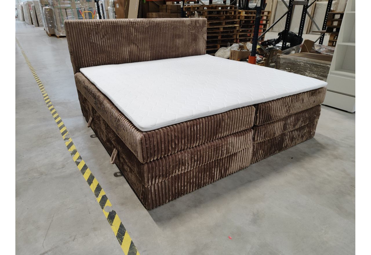 Łóżko kontynentalne TILIANO KING 200x200 - Tilia 17 - brązowy - OUTLETU